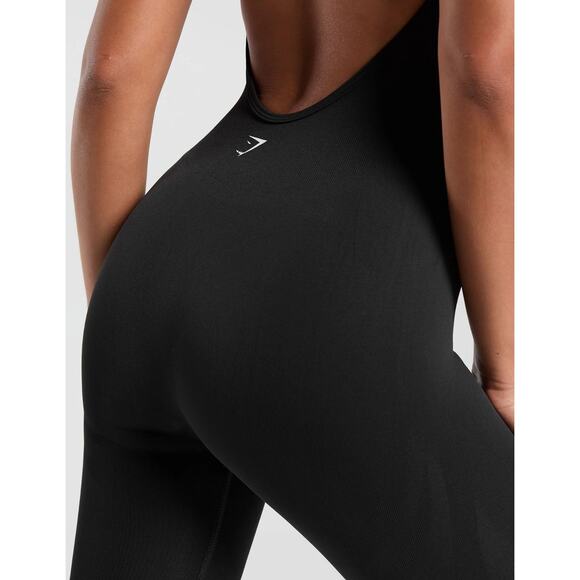 GYMSHARK "EVERYDAY SEAMLESS" JUMPSUIT. BRAND NEW, SUPER CUTE, BLACK - Picture 5 of 8